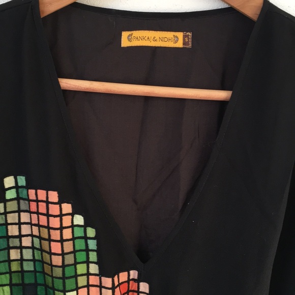 Anthropologie Pankaj & Nidhi Pixelated Fleur Dress - Picture 3 of 7